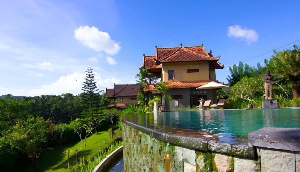 Infinity pool with scenic backdrop